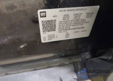 2022 Cadillac Xt5 Fwd Luxury из США, поврежденный, VIN 1GYKNAR47NZ100356